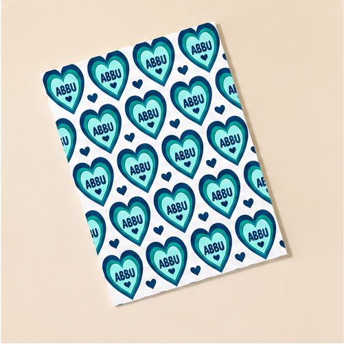 Abbu Father's Day Card - Modern Multiple Hearts Pattern
