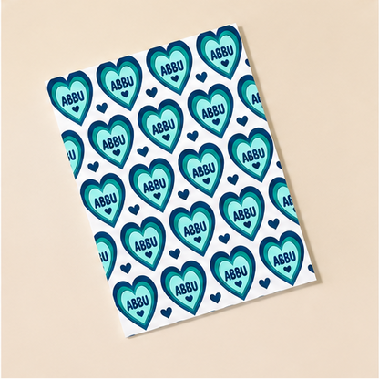 Abbu Father's Day Card - Modern Multiple Hearts Pattern