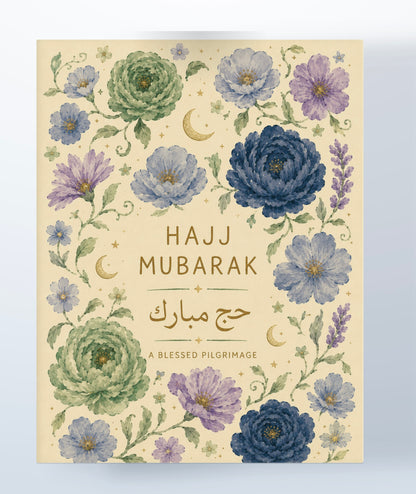 Hajj Mubarak Greeting Card - Floral Design · Pre-Order Only